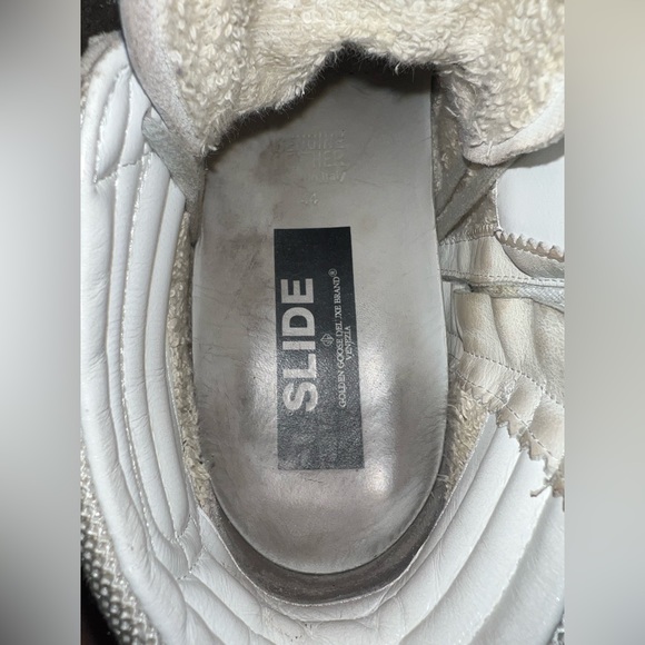 Golden Goose Slide in White Mesh with White Star size US 11.5 - Picture 2 of 6